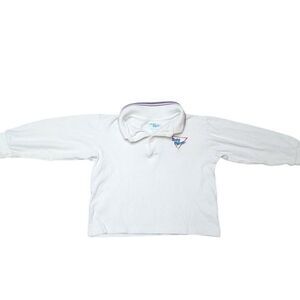 Vintage Baby B'gosh Long Sleeve Polo Shirt Baby Size 24 Mos White Made USA